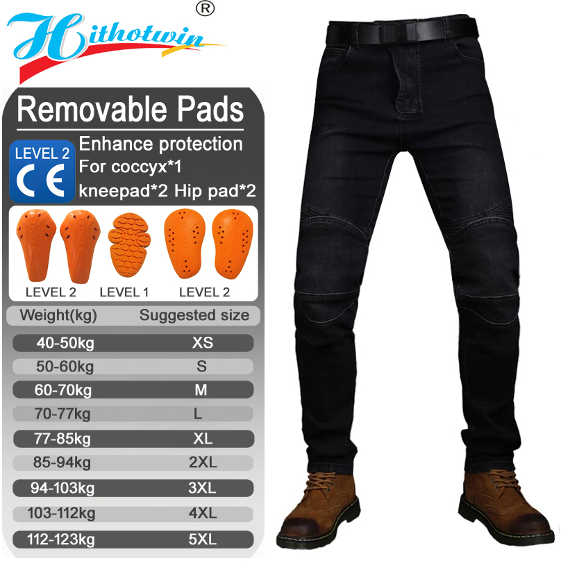 Motorcycle Gear Blue - Jean de moto bleu pour hommes,