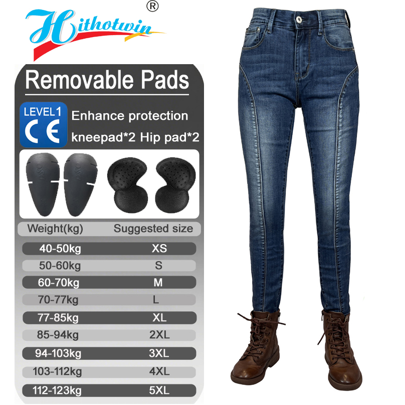 Motorcycle Gear Blue - Jeans de moto bleus de protection