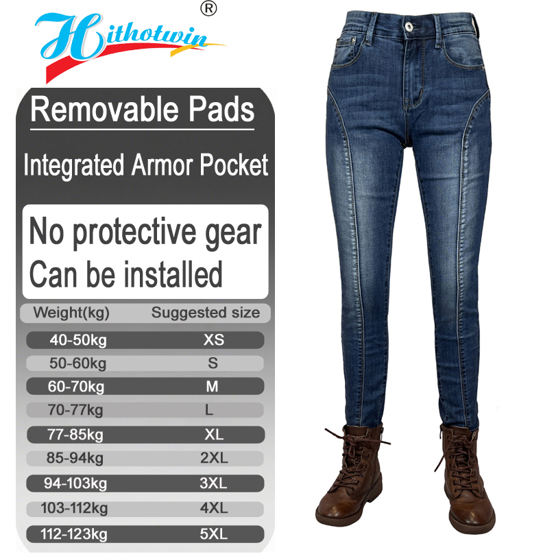 Motorcycle Gear Blue - Jeans de protection pour femmes pour