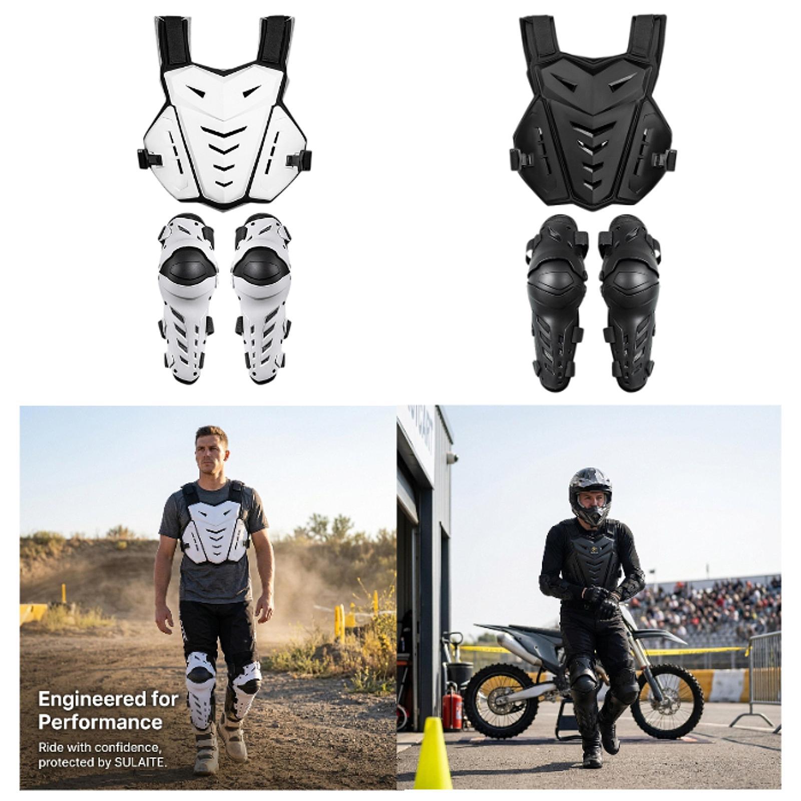 Motorcycle Gear Jacket - Protection ergonomique pour la poitrine, genouillères,