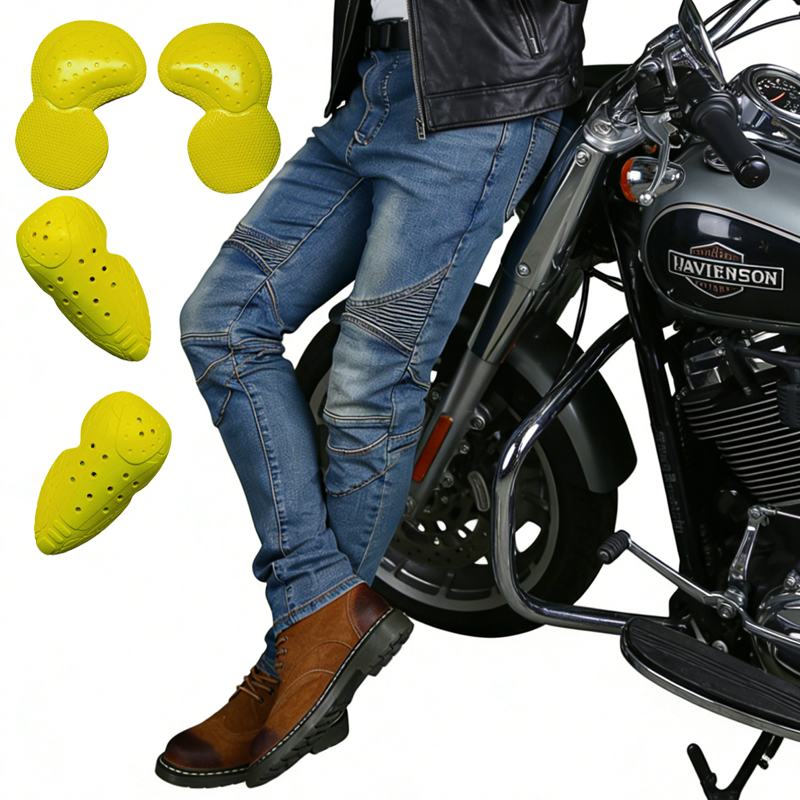 Motorcycle Gear Blue - Jeans de moto pour hommes, pantalon