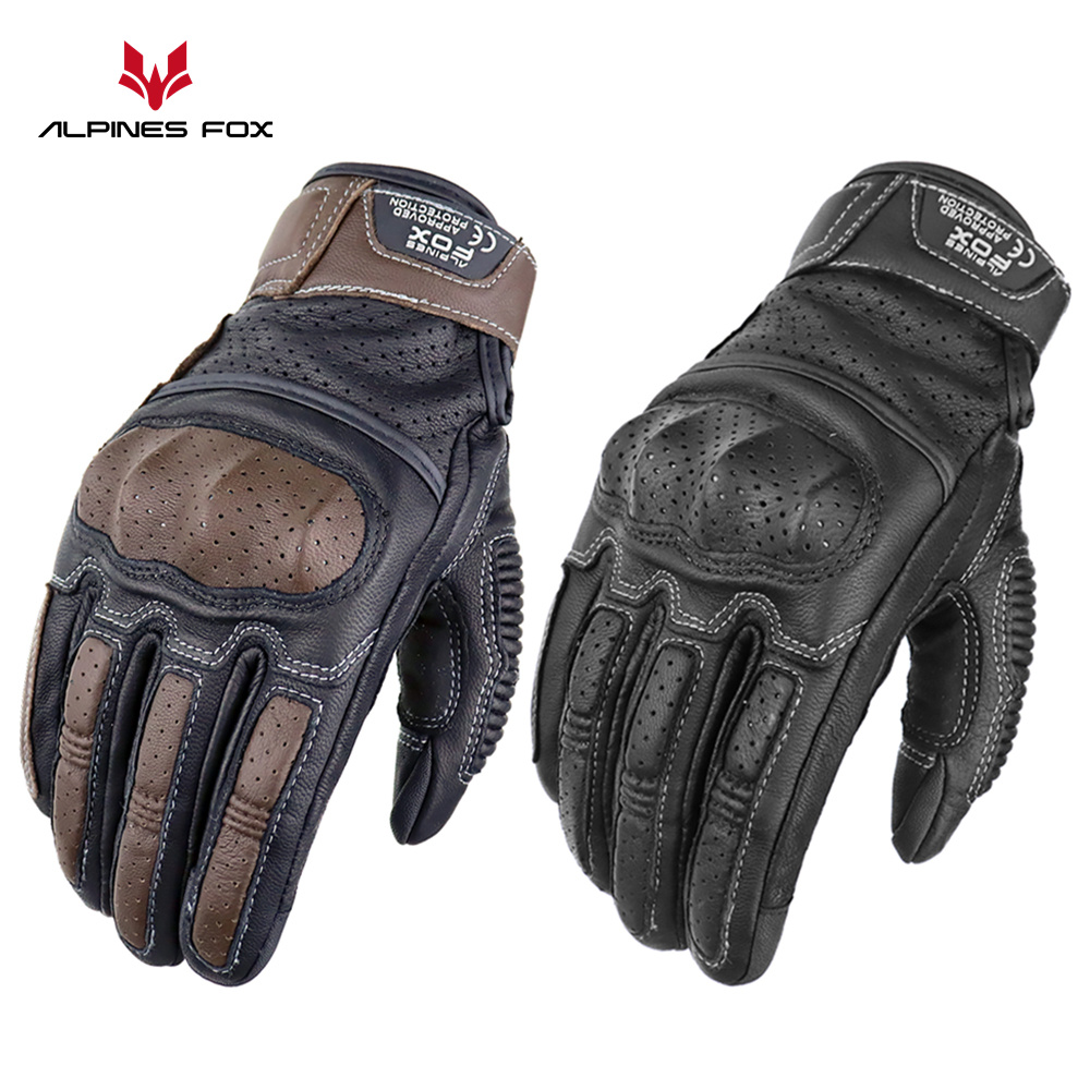 Gants de moto Vintage en cuir  - Motorcycle Gear Alpine avis et prix