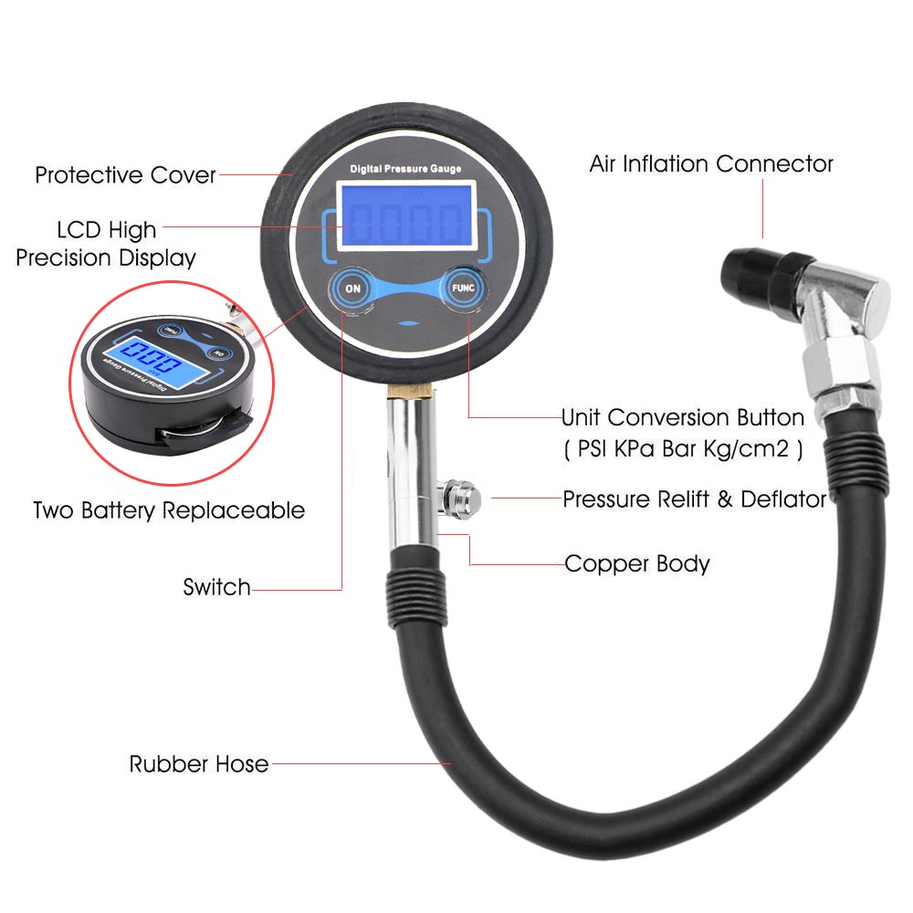 Jauge de pression d'opathie po - Tyre Pressure Gauge avis et prix