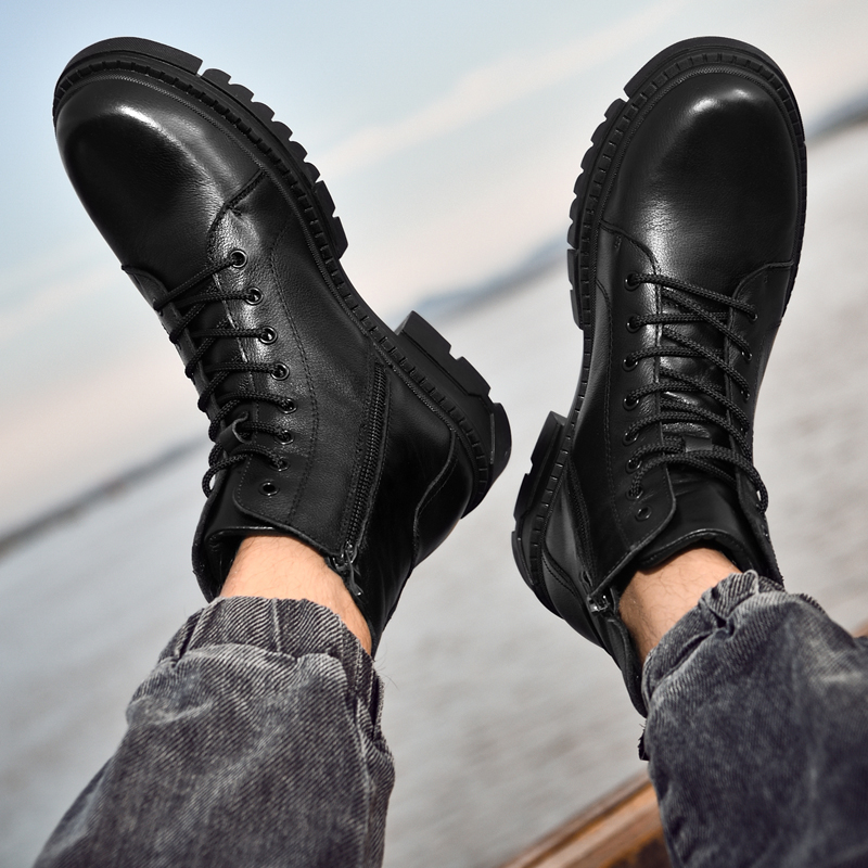 Bottes en cuir véritable pour  - Motorcycle Gear For Winter avis et prix